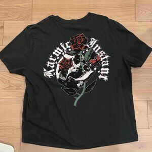 All Saints Karmic Instant Rose T-Shirt Graphic Men’s | Size 2XL | Black